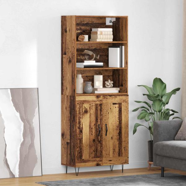 ARDEBO.de - Highboard Altholz 69,5 x 34 x 180 cm Holzwerkstoff
