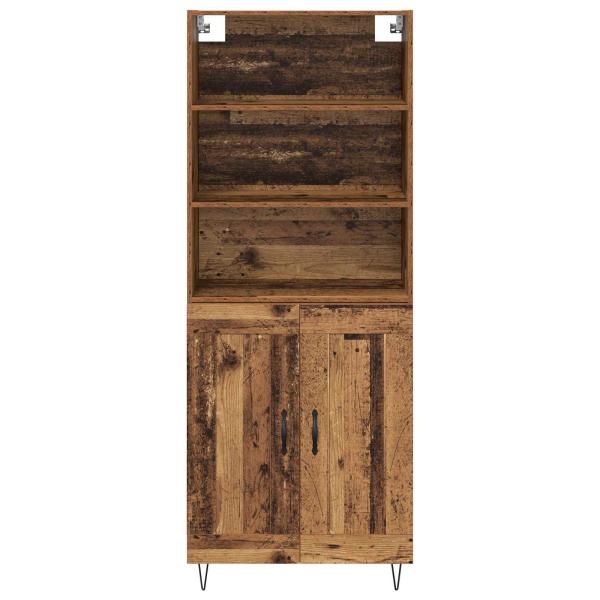 Highboard Altholz 69,5 x 34 x 180 cm Holzwerkstoff