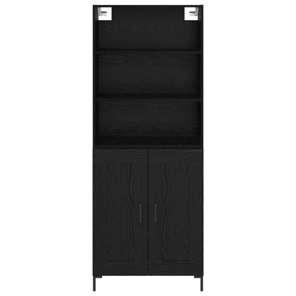 Highboard Schwarz Eichen-Optik 69,5 x 34 x 180 cm Holzwerkstoff