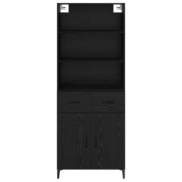 Highboard Schwarz Eichen-Optik 69,5 x 34 x 180 cm Holzwerkstoff