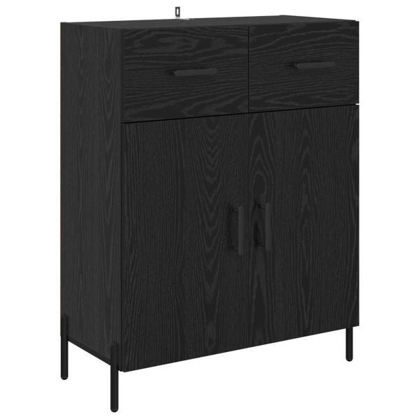 Highboard Schwarz Eichen-Optik 69,5 x 34 x 180 cm Holzwerkstoff