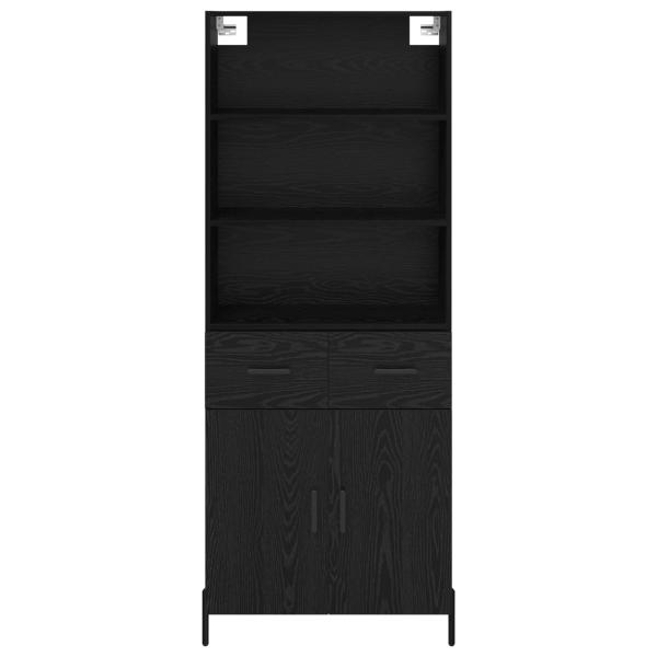 Highboard Schwarz Eichen-Optik 69,5 x 34 x 180 cm Holzwerkstoff