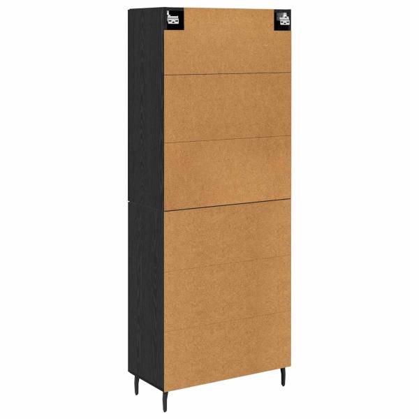 Highboard Schwarz Eichen-Optik 69,5 x 34 x 180 cm