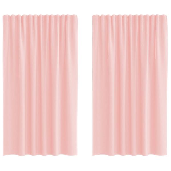Voile Vorhänge mit Stangentaschen 2 Stk. Rosa