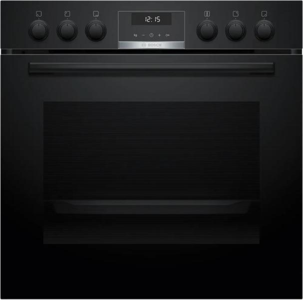 Bosch HND615LS67 EEK: A+ Einbau-Herd-Set mit Induktionskochfeld (HEB517BB4 + NIF645CB5E), 60 cm breit, 71 L, 3D-Heißluft, Hydrolytisch, Backwagen, Kindersicherung, Rahmen aufliegend, schwarz