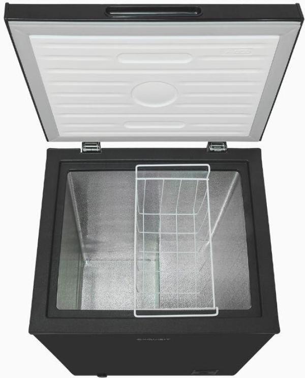 Exquisit GT100-050E Stand Gefriertruhe, 54,5 cm breit, 99 L, LED Beleuchtung, schwarz