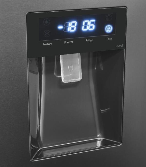 Exquisit FD490-160-WS-202E Stand Side-by-Side Kombination Frenchdoor, 83,6 cm breit, 506 L, NoFrost, Wasserspender, inoxlook-az