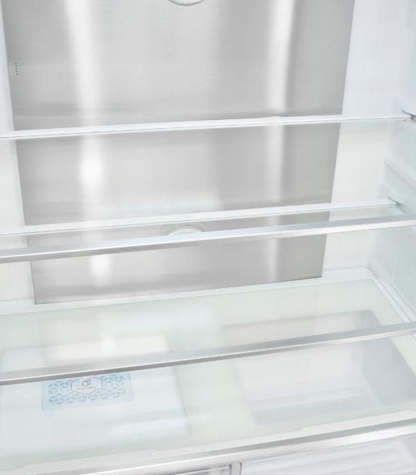 Exquisit FD490-160-WS-202E Stand Side-by-Side Kombination Frenchdoor, 83,6 cm breit, 506 L, NoFrost, Wasserspender, inoxlook-az