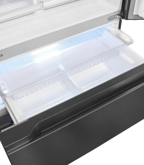 Exquisit FD490-160-WS-202E Stand Side-by-Side Kombination Frenchdoor, 83,6 cm breit, 506 L, NoFrost, Wasserspender, inoxlook-az