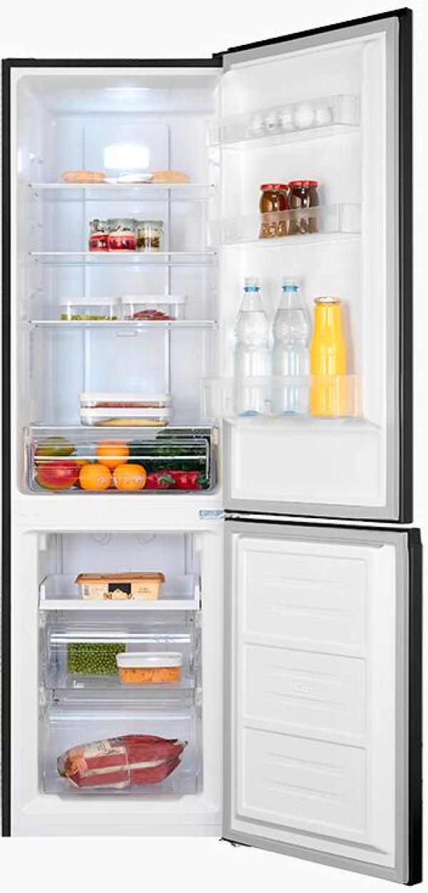 Exquisit KGC265-70-NF-040C Stand Kühl-Gefrierkombination, 54,5 cm breit, 253 L, NoFrost, inoxlook-az