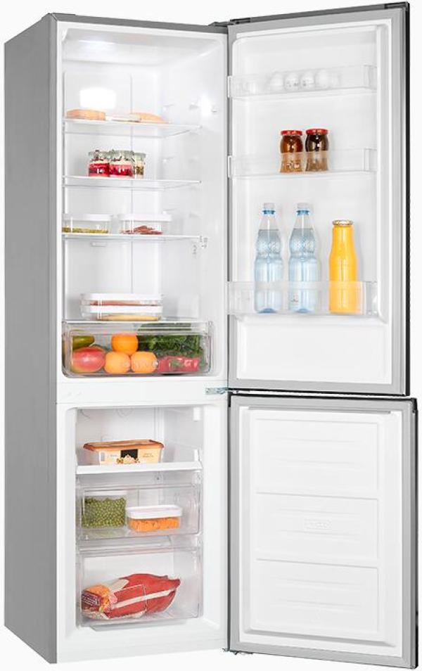 Exquisit KGC265-70-NF-040C Stand Kühl-Gefrierkombination, 54,5 cm breit, 253 L, NoFrost, inoxlook