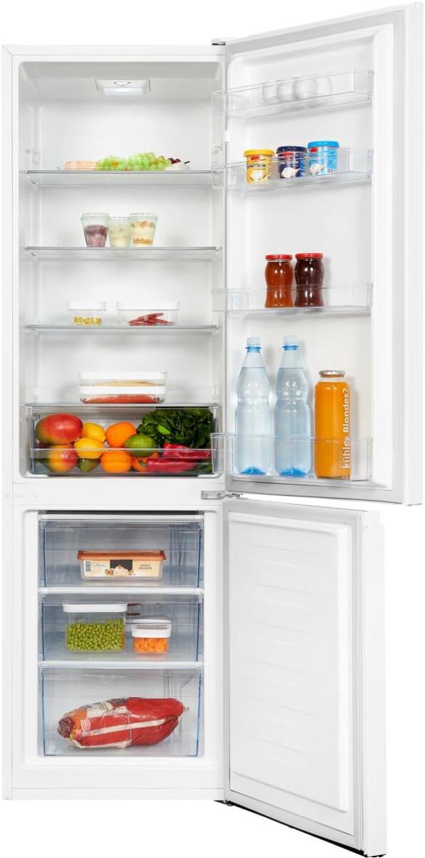 Exquisit KGC265-70-H-010D Stand Kühl-Gefrierkombination, 55 cm breit, 259 L, LED Beleuchtung, weiß