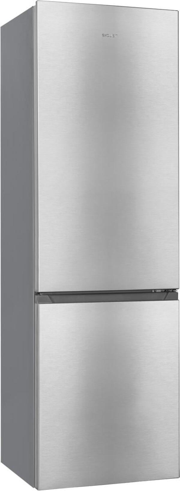 Exquisit KGC265-70-H-010D Stand Kühl-Gefrierkombination, 55 cm breit, 259 L, LED Beleuchtung, inoxlook