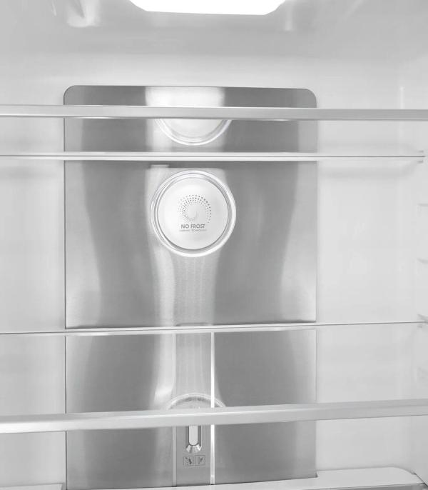 Exquisit MD425-150-040C Stand Kühl-Gefrierkombination, 79,5 cm breit, 421 L, NoFrost, ECO Funktion, inoxlook-az