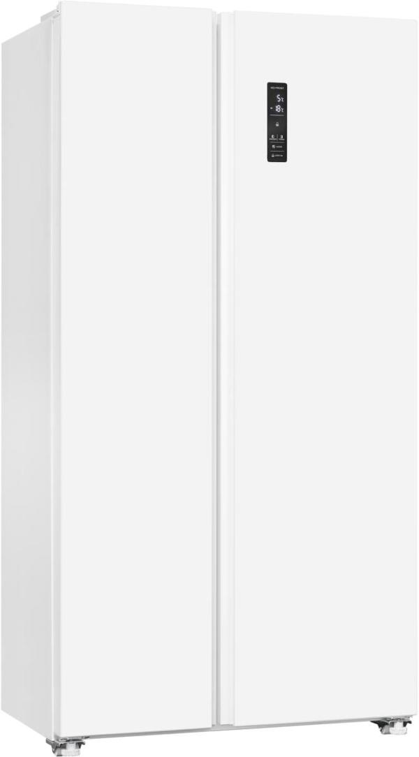 Exquisit SBS46-040E Stand Side-by-Side Kombination, 91 cm breit, 442 L, NoFrost, LED Beleuchtung, Temperaturregelung, Umluftventilator, Schnellkühlen und Schnellgefrieren, weiß