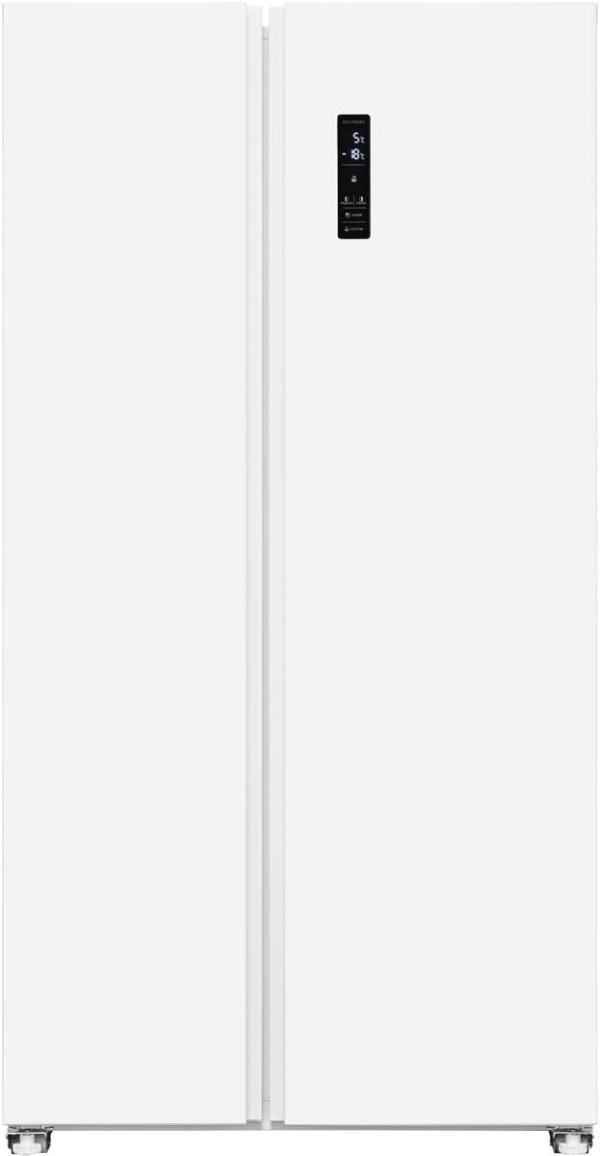 Exquisit SBS46-040E Stand Side-by-Side Kombination, 91 cm breit, 442 L, NoFrost, LED Beleuchtung, Temperaturregelung, Umluftventilator, Schnellkühlen und Schnellgefrieren, weiß