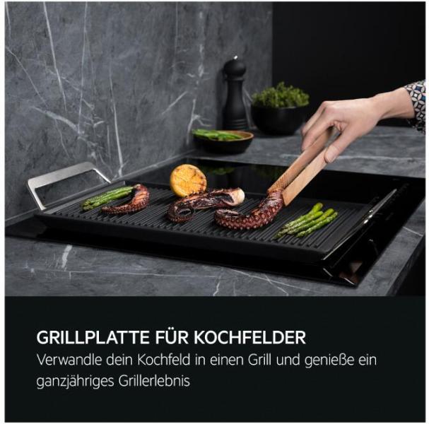 AEG A9HHPG11 Plancha Grill 2.0, Easy2Clean Plancha-Grillplatte, BxTxH: 46,6 x 25,3 x 4,6cm, für AEG Kochfelder mit Bridge-Funktion, schwarz (902986520)
