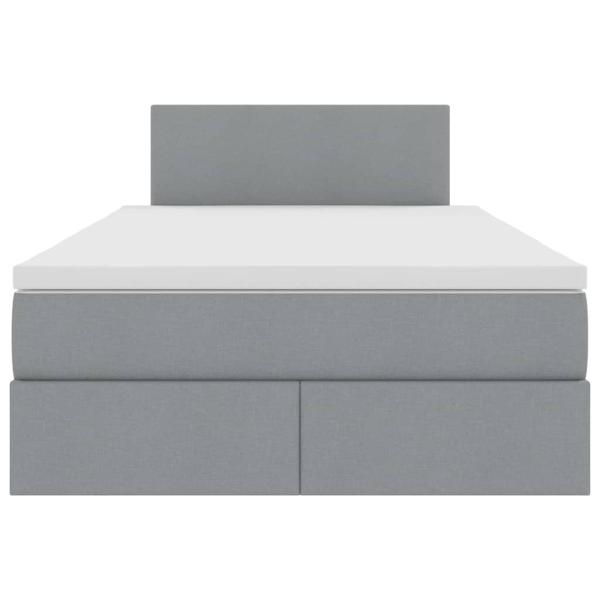 Bett mit Stauraum und LED Hellgrau 120 x 190 cm Polyester