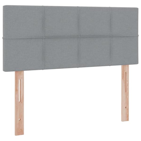 ARDEBO.de - Bett mit Stauraum und LED Hellgrau 120 x 190 cm Polyester