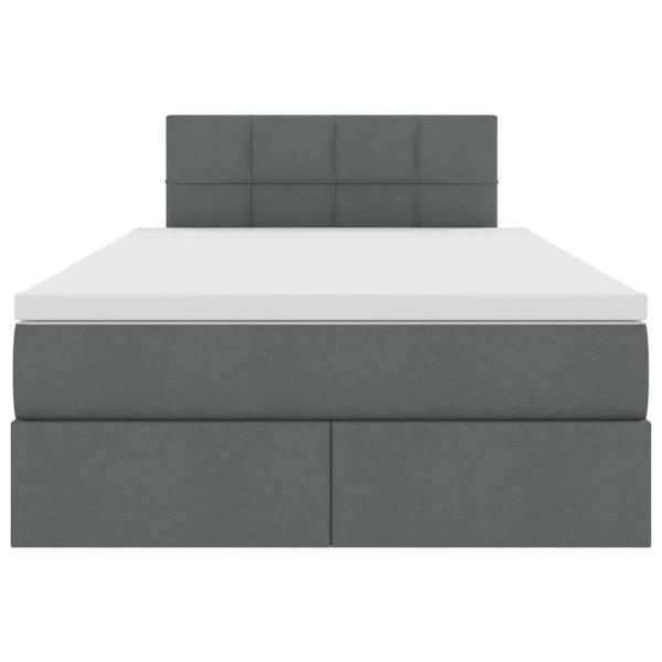 Bett mit Stauraum und LED Dunkelgrau 120 x 190 cm Polyester