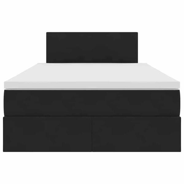 Bett mit Stauraum und LED Schwarz 120 x 190 cm Samt