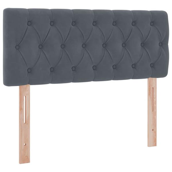 Bett mit Stauraum und LED Dunkelgrau 120 x 190 cm Samt