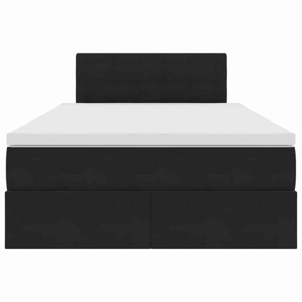 ARDEBO.de - Bett mit Stauraum und LED Schwarz 120 x 190 cm Samt