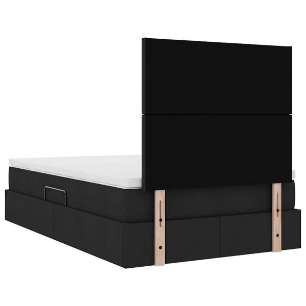 Bett mit Stauraum und LED Schwarz 120 x 190 cm Polyester