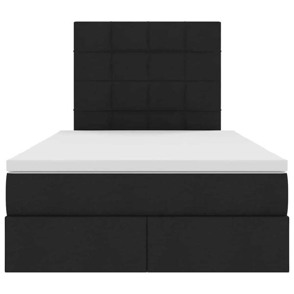 Bett mit Stauraum und LED Schwarz 120 x 190 cm Polyester