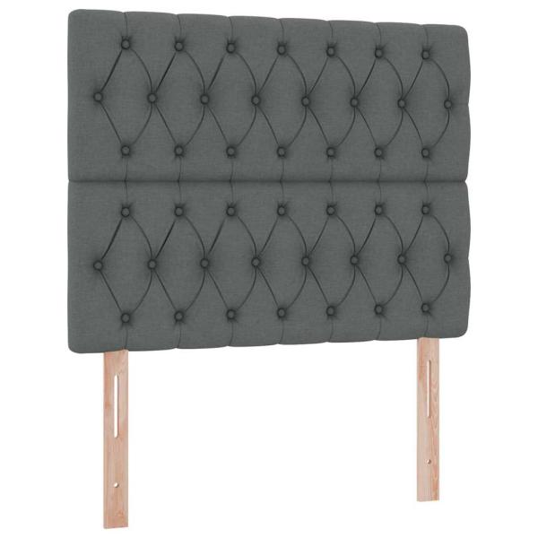 Bett mit Stauraum und LED Dunkelgrau 120 x 190 cm Polyester