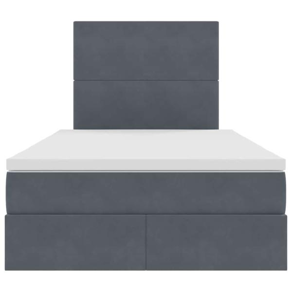Bett mit Stauraum und LED Dunkelgrau 120 x 190 cm Samt