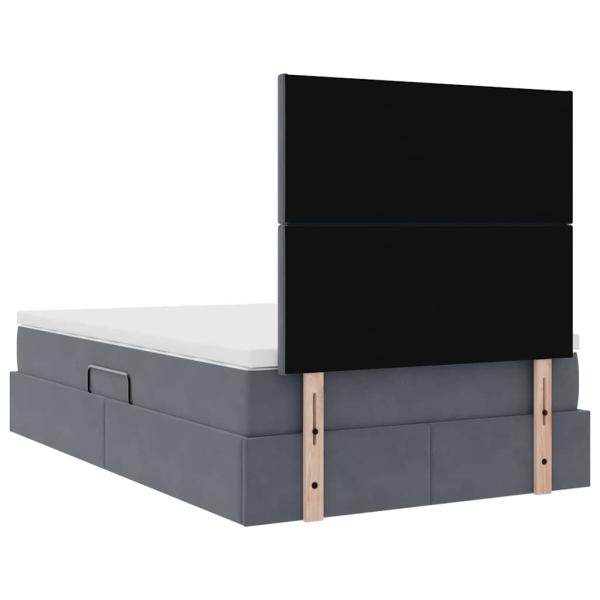 Bett mit Stauraum und LED Dunkelgrau 120 x 190 cm Samt