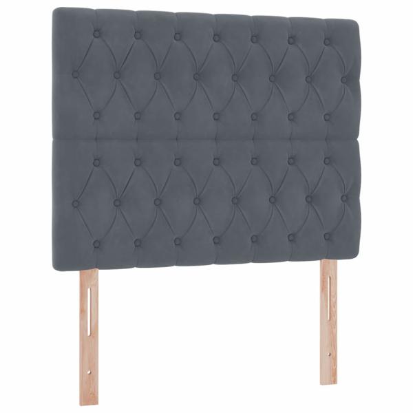 Bett mit Stauraum und LED Dunkelgrau 120 x 190 cm Samt