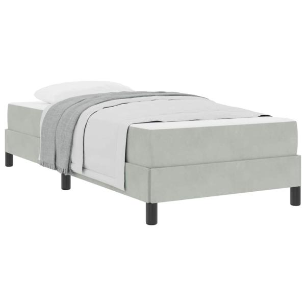 Boxspringbett mit Matratze Hellgrau 80 x 220 cm Stoff