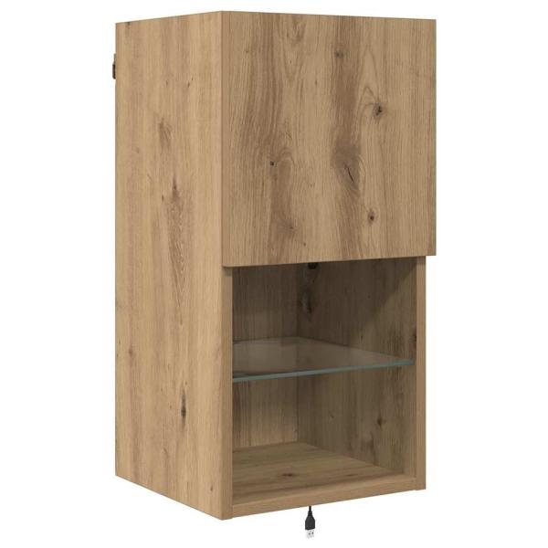 TV-Wandgeräte mit LED-Lichtleisten Artisan-Eiche Holzwerkstoff