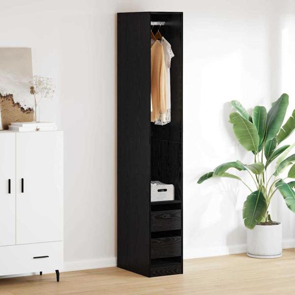 ARDEBO.de - Kleiderschrank Schwarze Eiche 30 x 50 x 200 cm Holzwerkstoff