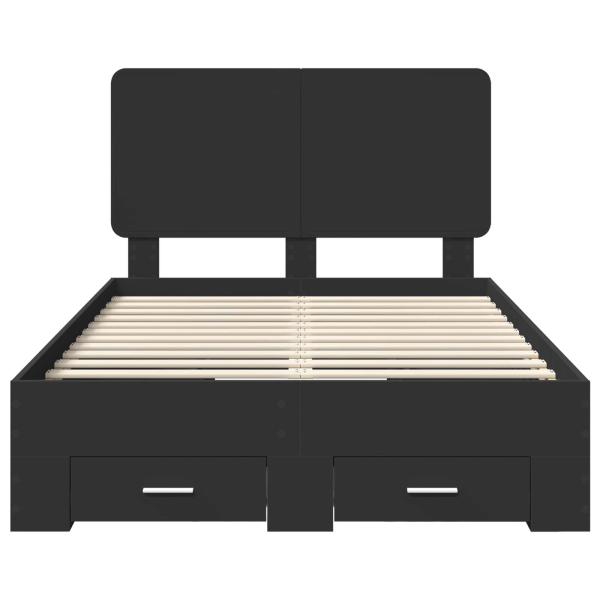 Bettrahmen mit Kopfteil Schwarz 120 x 190 cm Holzwerkstoff