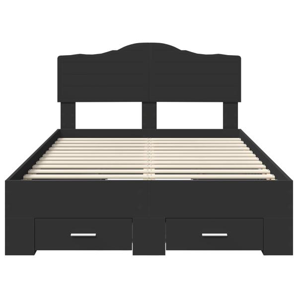 Bettrahmen mit Kopfteil Schwarz 120 x 190 cm Holzwerkstoff