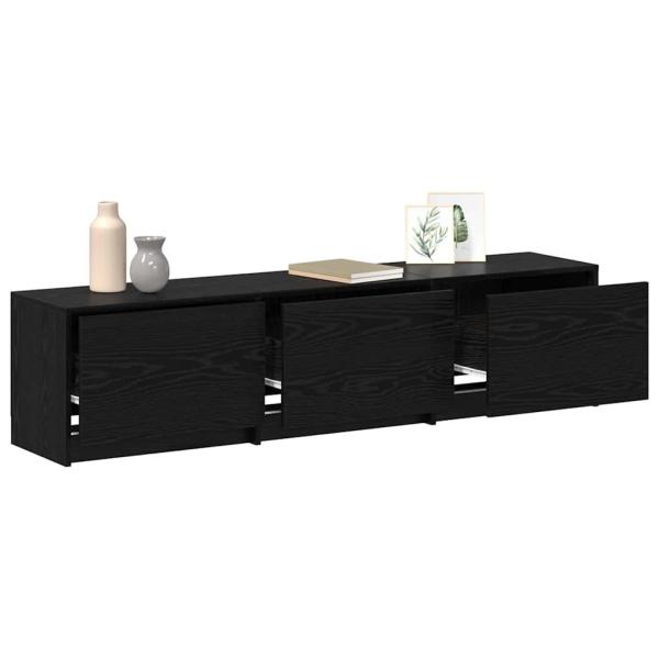 ARDEBO.de - TV Schrank mit LEDs Schwarz Eichen-Optik 162 x 34 x 40 cm