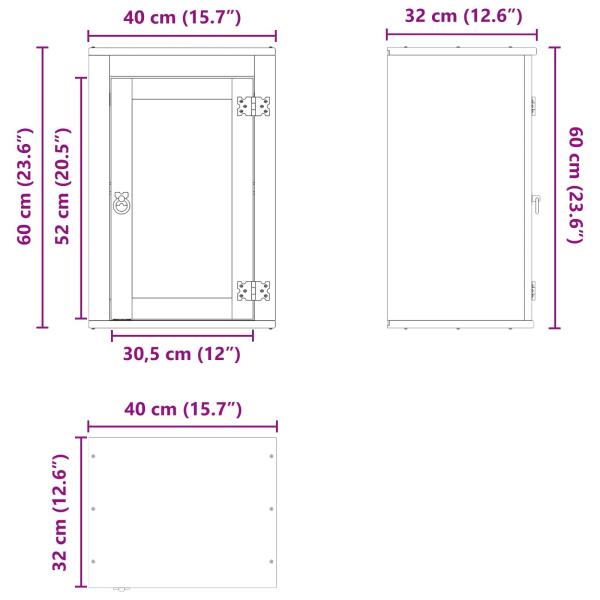 Schrank mit Regal Honig 60 x 32 x 40 cm Massives Kiefernholz