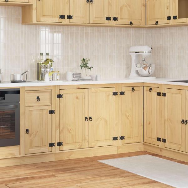 ARDEBO.de - Schrank mit Regal Honig 80 x 46 x 81.5 cm Massives Kiefernholz