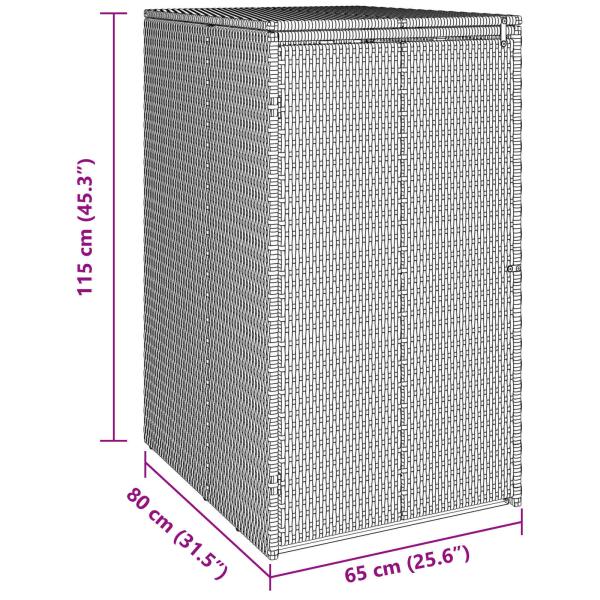 Mülltonnenbox Grau 65 x 80 x 115 cm Polyethylen