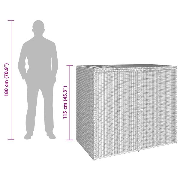 Mülltonnenbox 2 pcs Schwarz 65 x 80 x 115 cm Polyethylen