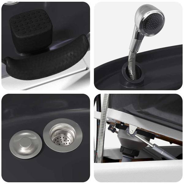 Shampoo Stuhl Weiß und Schwarz 63 x 141 x 92 cm PVC