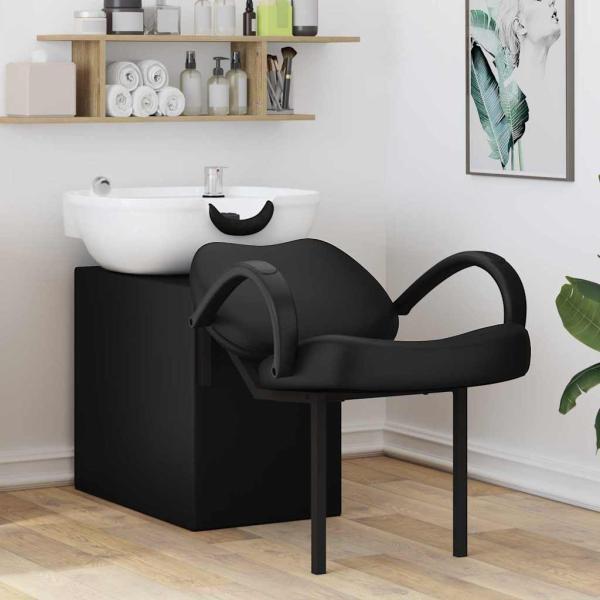 ARDEBO.de - Shampoo Stuhl Schwarz und Weiß 63 x 141 x 92 cm PVC