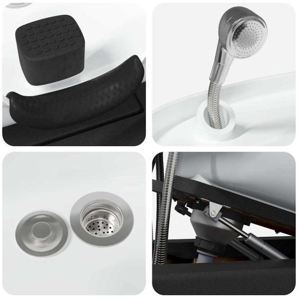 Shampoo Stuhl Schwarz und Weiß 63 x 141 x 92 cm PVC