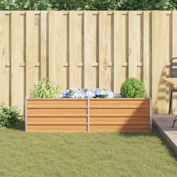 Hochbeet Hellbraun 160 x 40 x 45 cm Verzinkter Stahl