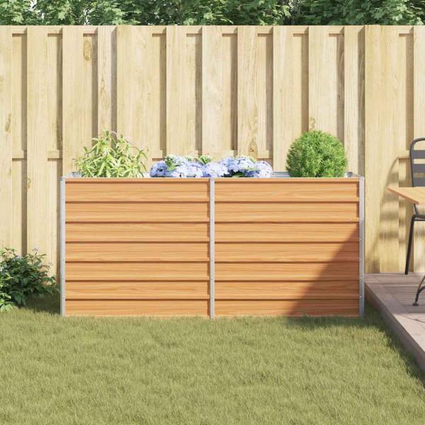 Hochbeet Hellbraun 160 x 40 x 77 cm Verzinkter Stahl