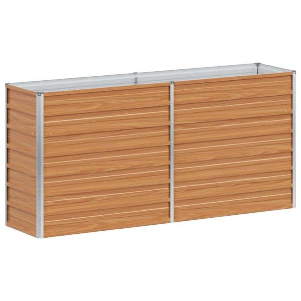 Hochbeet Hellbraun 160 x 40 x 77 cm Verzinkter Stahl