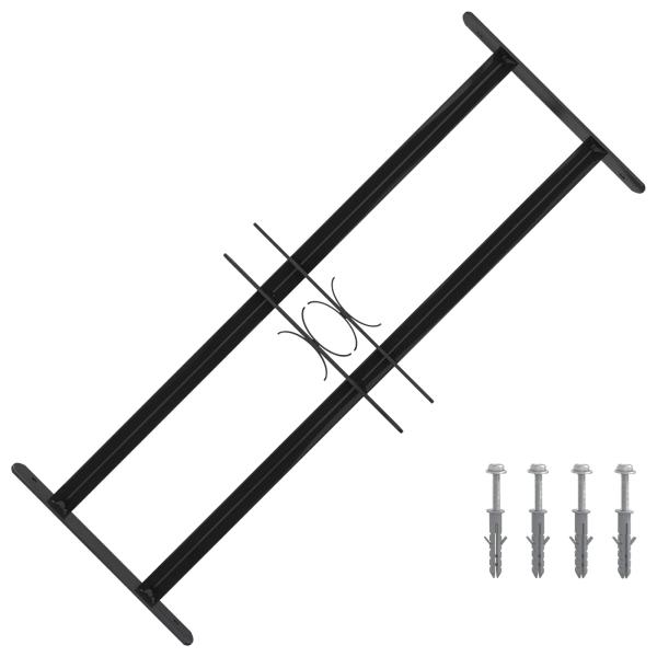 ARDEBO.de - Fenstergitter Schwarz 76 x 30 cm Pulverbeschichteter Stahl